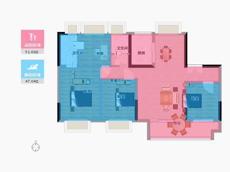 江苏省-南通市-如东麒麟府-88.01-户型库-动静分区