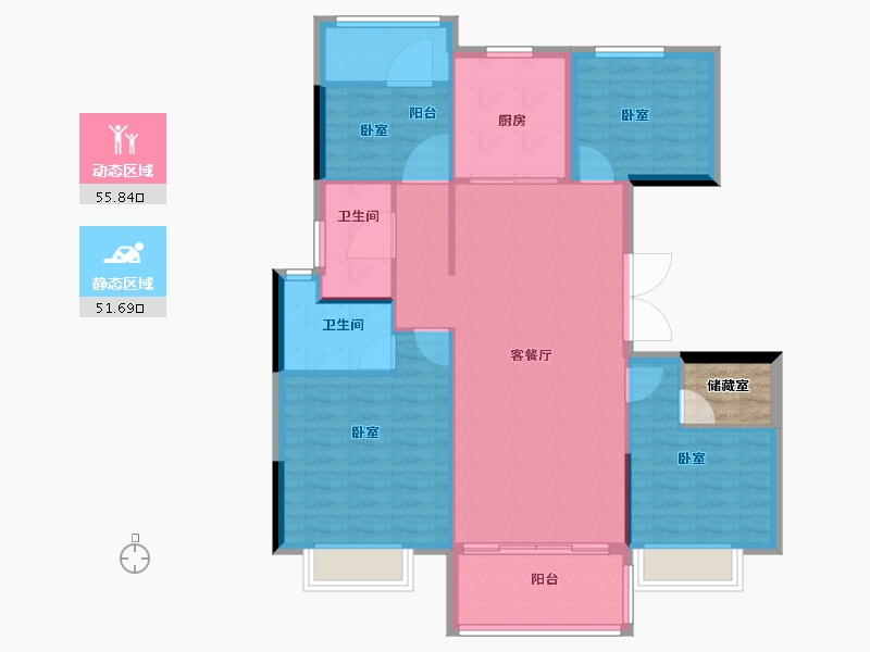 江苏省-南京市-海伦堡璟和府-101.01-户型库-动静分区