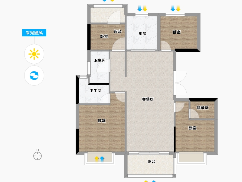 江苏省-南京市-海伦堡璟和府-101.01-户型库-采光通风