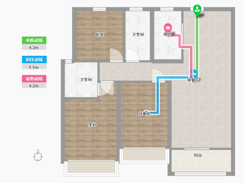 河南省-驻马店市-名门颐和府-93.25-户型库-动静线