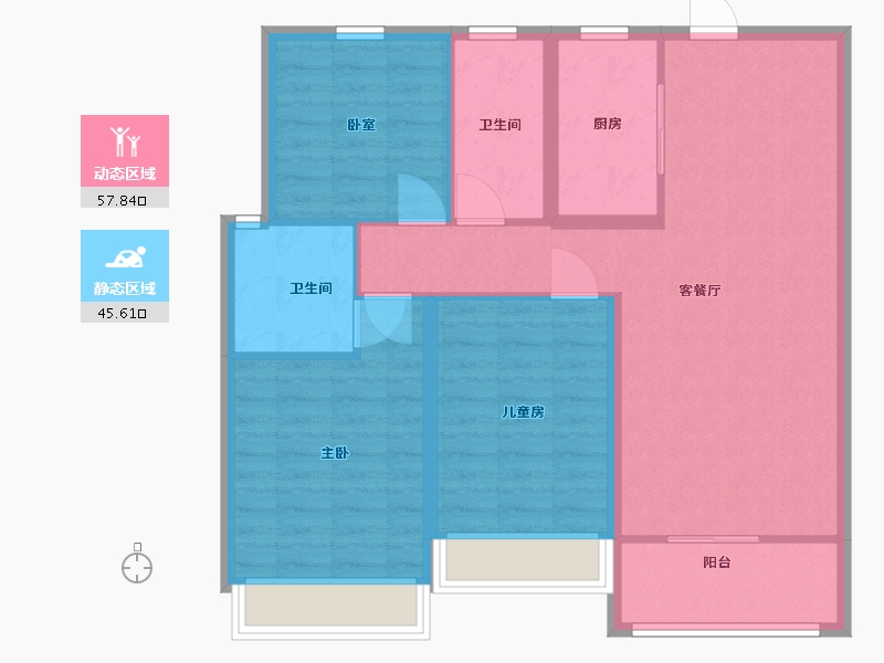 河南省-驻马店市-名门颐和府-93.25-户型库-动静分区