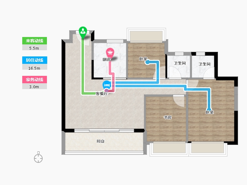 江苏省-南京市-弘阳栖尧美著-84.00-户型库-动静线