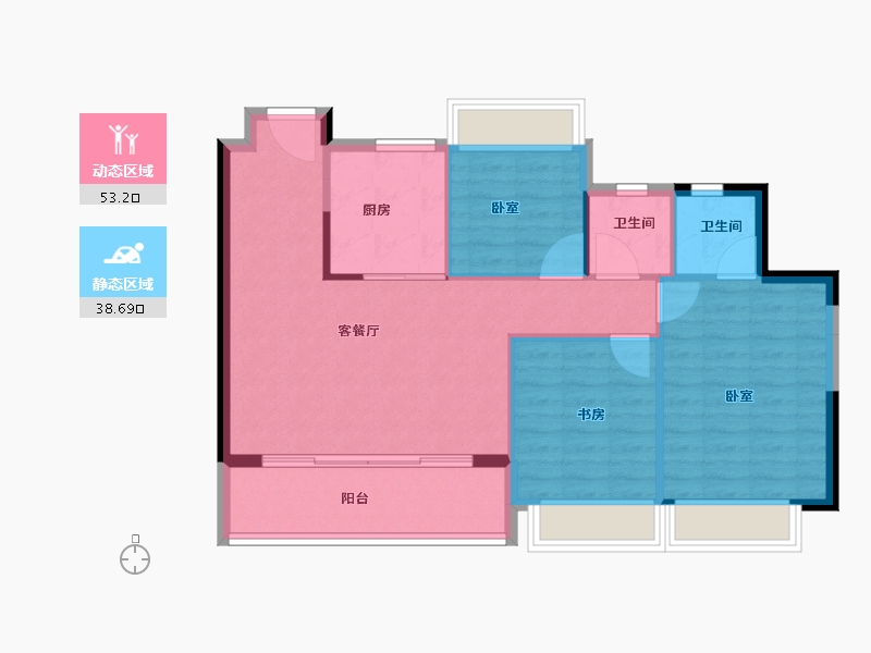 江苏省-南京市-弘阳栖尧美著-84.00-户型库-动静分区