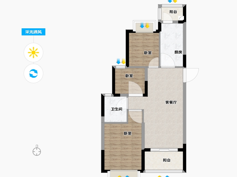 江西省-景德镇市-恒大珑庭-74.00-户型库-采光通风