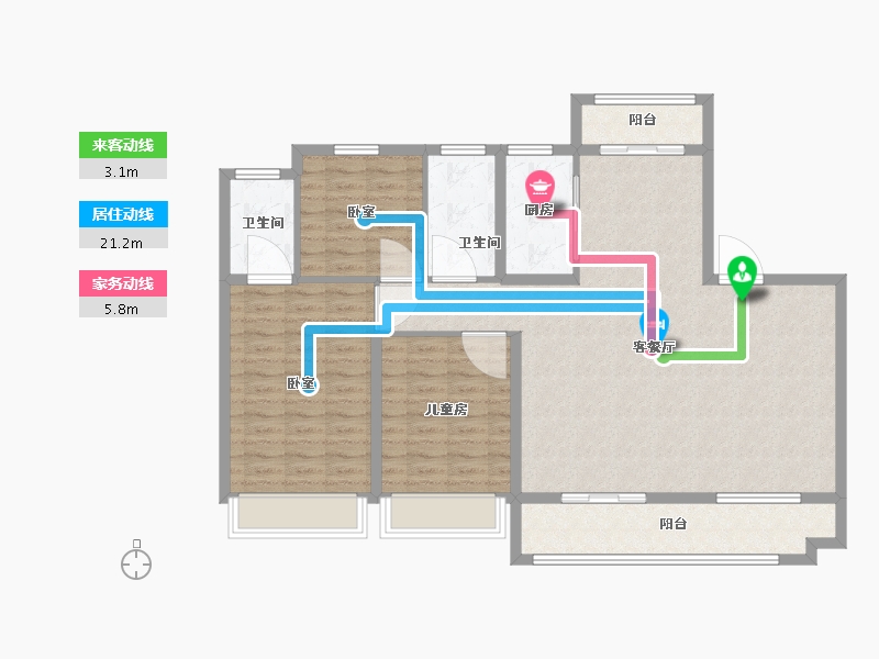 河南省-驻马店市-名门颐和府-115.02-户型库-动静线