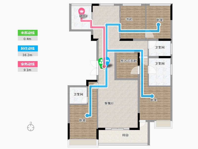 山东省-淄博市-天煜九峯-182.33-户型库-动静线