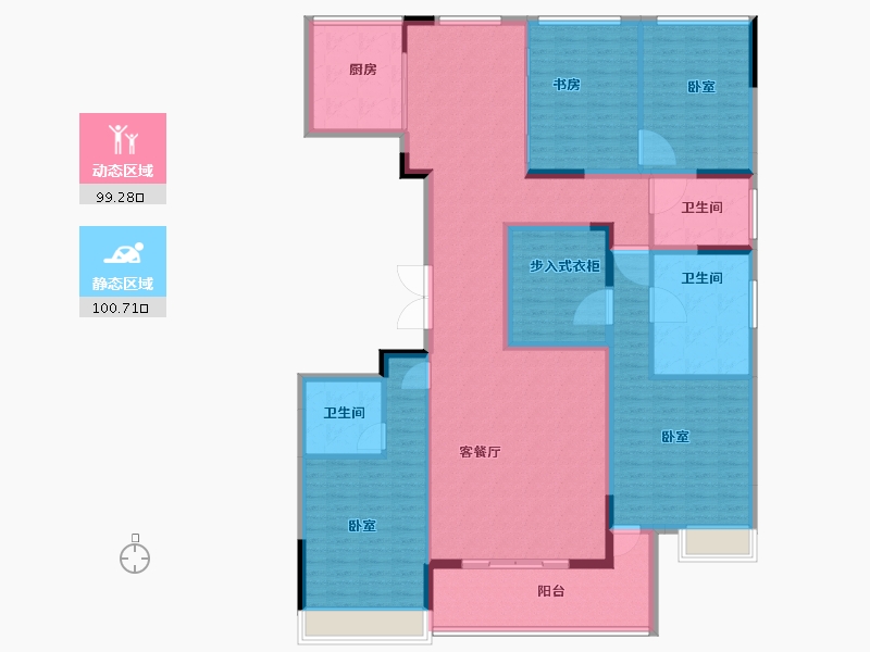 山东省-淄博市-天煜九峯-182.33-户型库-动静分区