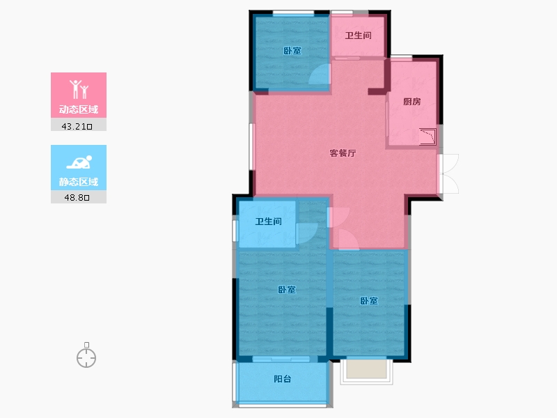 江苏省-无锡市-弘元星悦里-82.00-户型库-动静分区