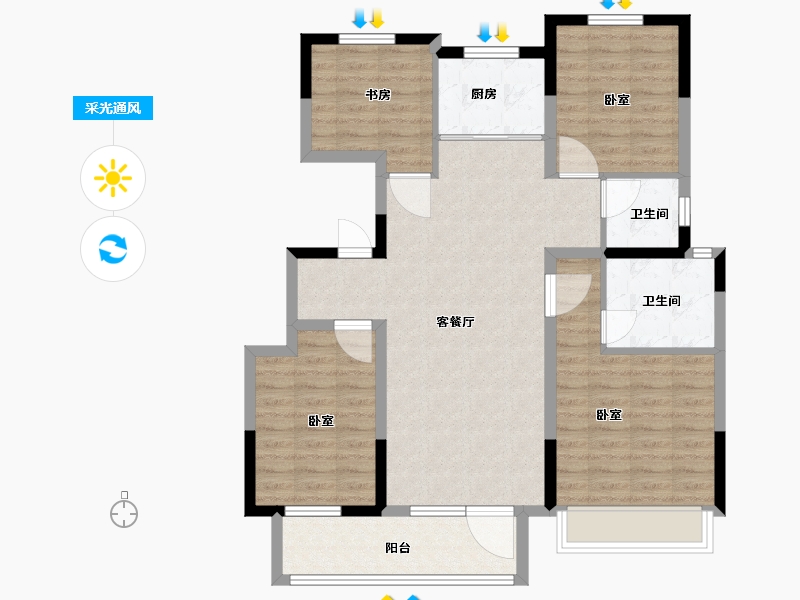 山东省-枣庄市-汇众·云之上-99.00-户型库-采光通风