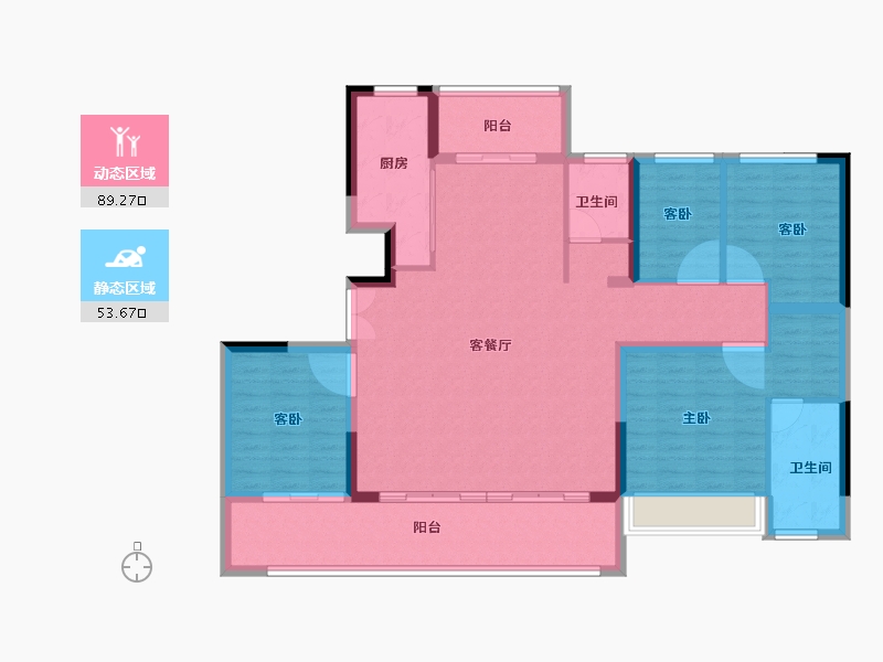 河南省-信阳市-春晖世和府-130.04-户型库-动静分区