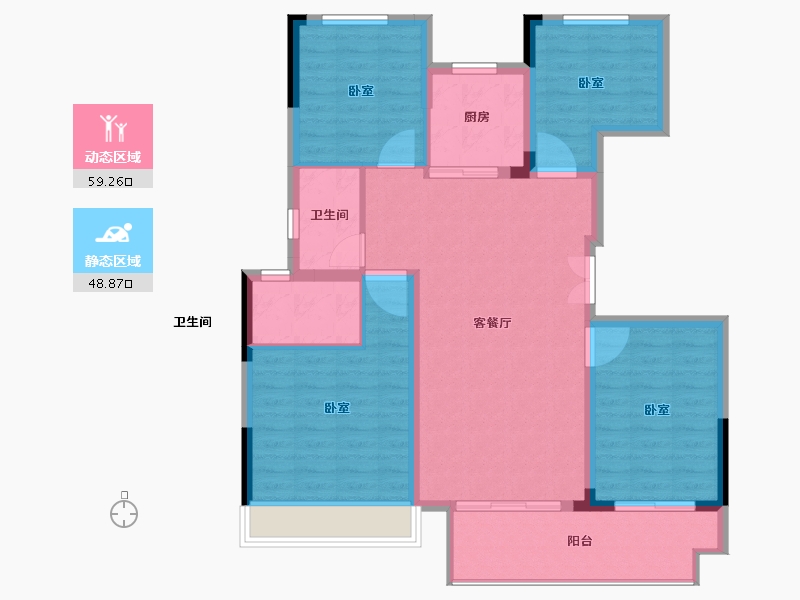 江苏省-淮安市-叶语书院-97.61-户型库-动静分区