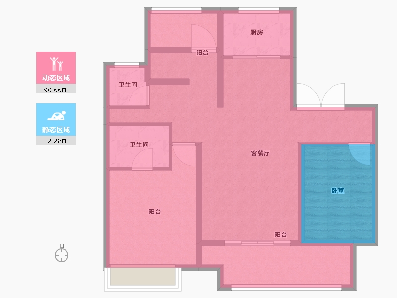 安徽省-亳州市-远大当代城MOMΛ-92.00-户型库-动静分区