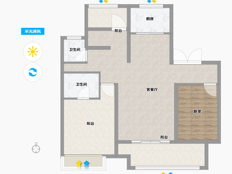 安徽省-亳州市-远大当代城MOMΛ-92.00-户型库-采光通风