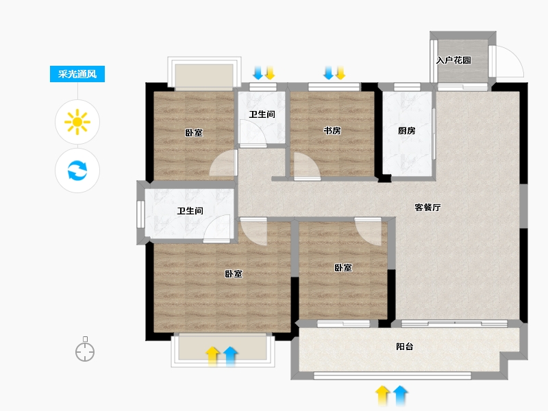 江西省-赣州市-九里·理想-94.00-户型库-采光通风