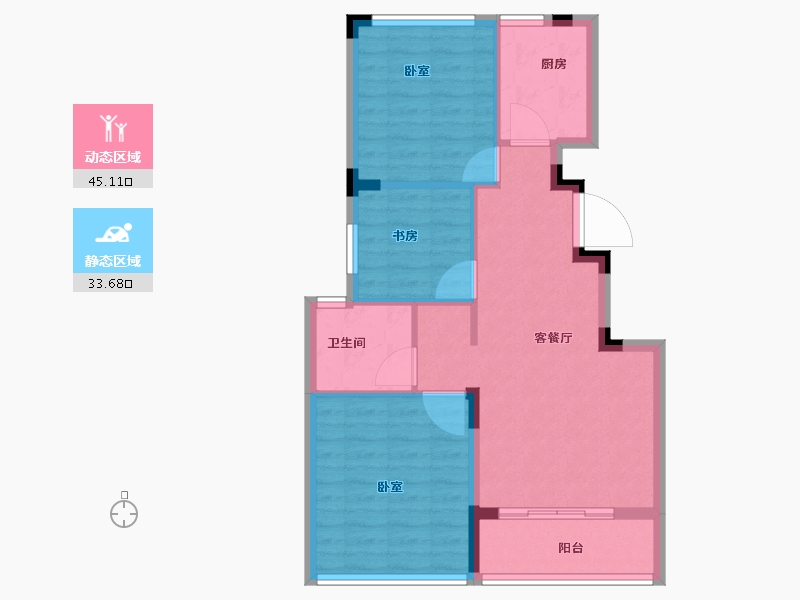 浙江省-湖州市-蓝城·桂语兰庭-71.00-户型库-动静分区