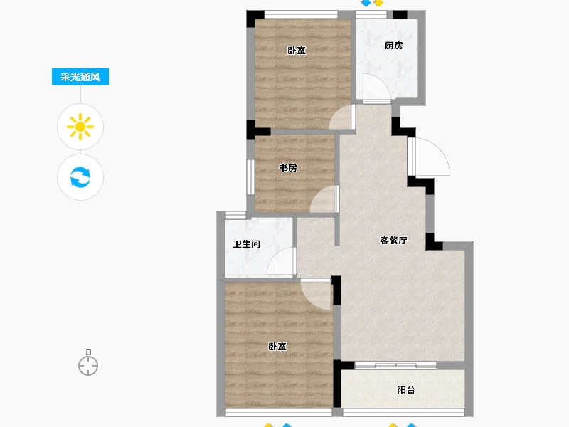 浙江省-湖州市-蓝城·桂语兰庭-71.00-户型库-采光通风