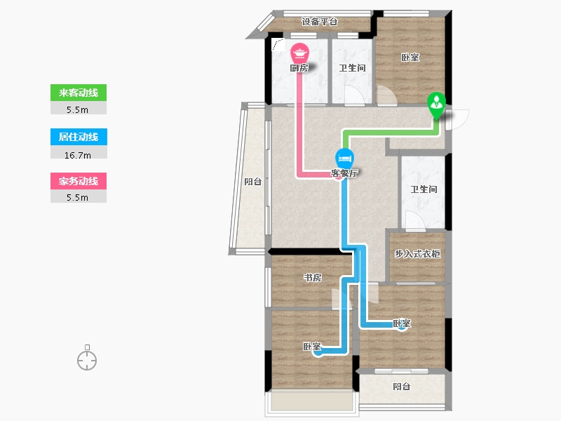 浙江省-杭州市-云帆社区-99.50-户型库-动静线