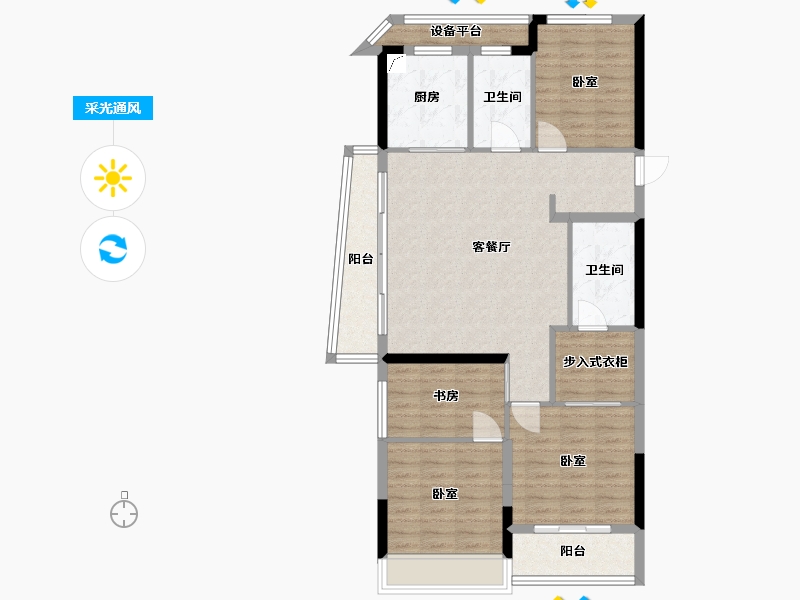 浙江省-杭州市-云帆社区-99.50-户型库-采光通风