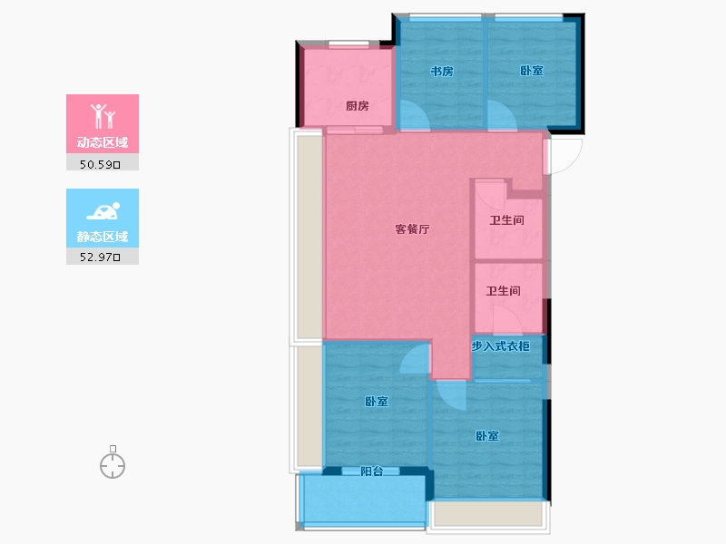 浙江省-杭州市-滨江旭辉朝闻花城-94.00-户型库-动静分区