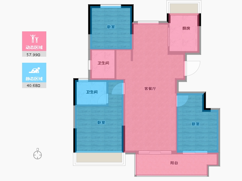 江苏省-淮安市-叶语书院-89.24-户型库-动静分区