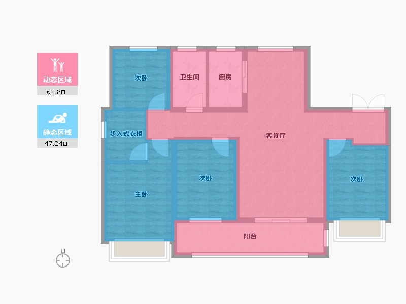 山东省-潍坊市-中南熙悦-96.75-户型库-动静分区