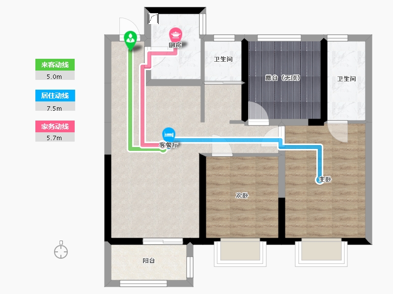 河南省-郑州市-朗悦公园府-73.83-户型库-动静线