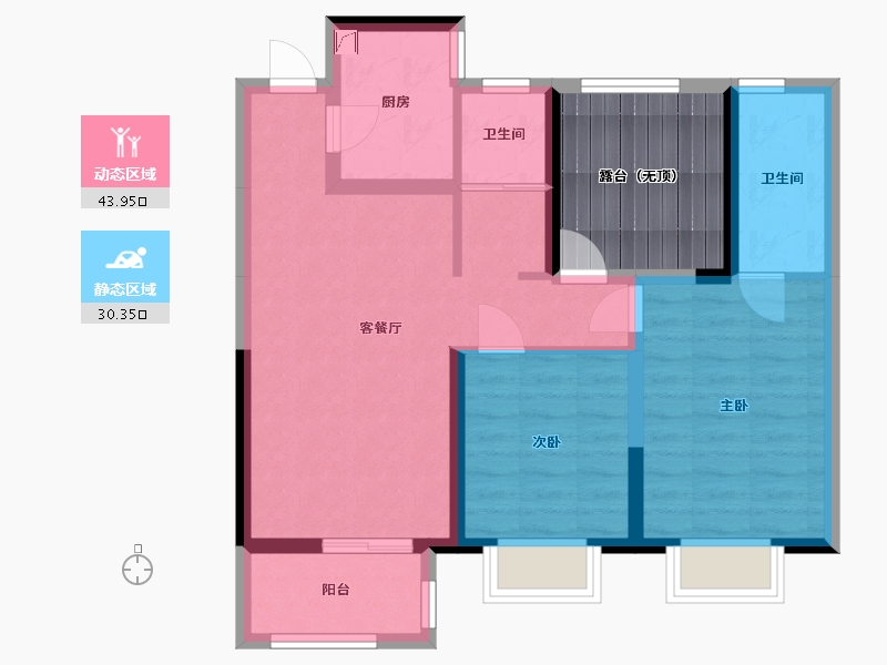 河南省-郑州市-朗悦公园府-73.83-户型库-动静分区