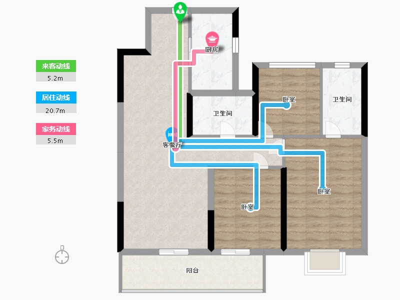 河南省-信阳市-金科集美五里-85.99-户型库-动静线