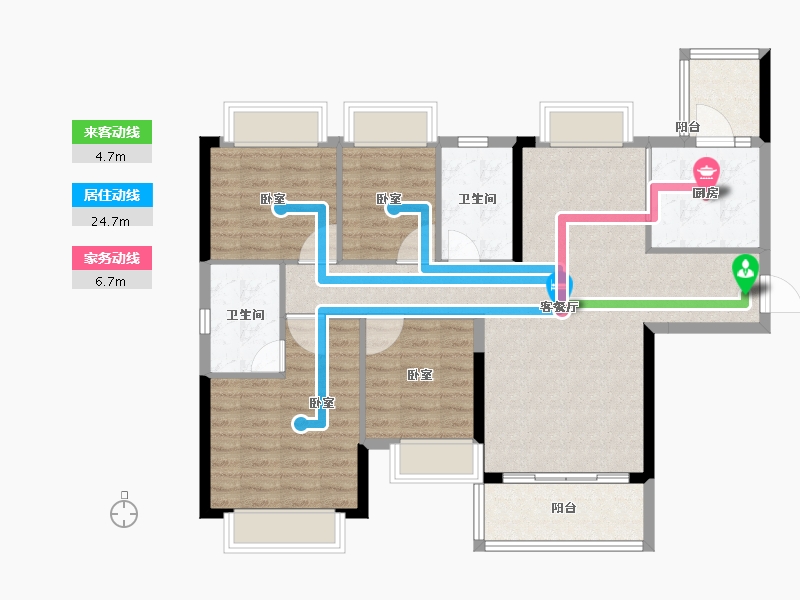 江西省-景德镇市-恒大珑庭-102.00-户型库-动静线