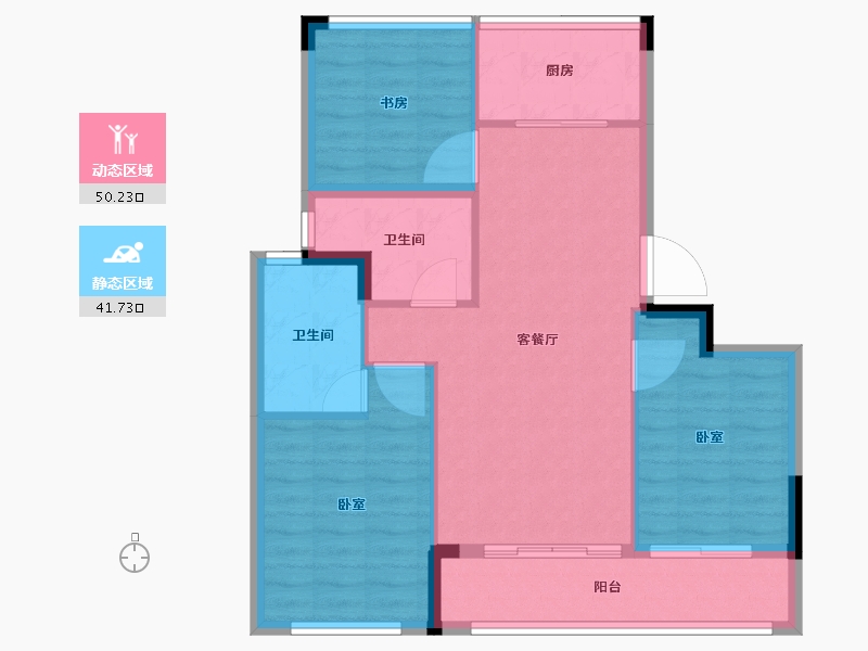 浙江省-湖州市-蓝城·桂语兰庭-83.27-户型库-动静分区