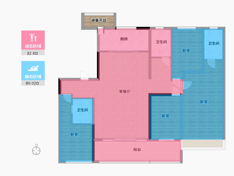 江苏省-南通市-万科·官山望-159.94-户型库-动静分区