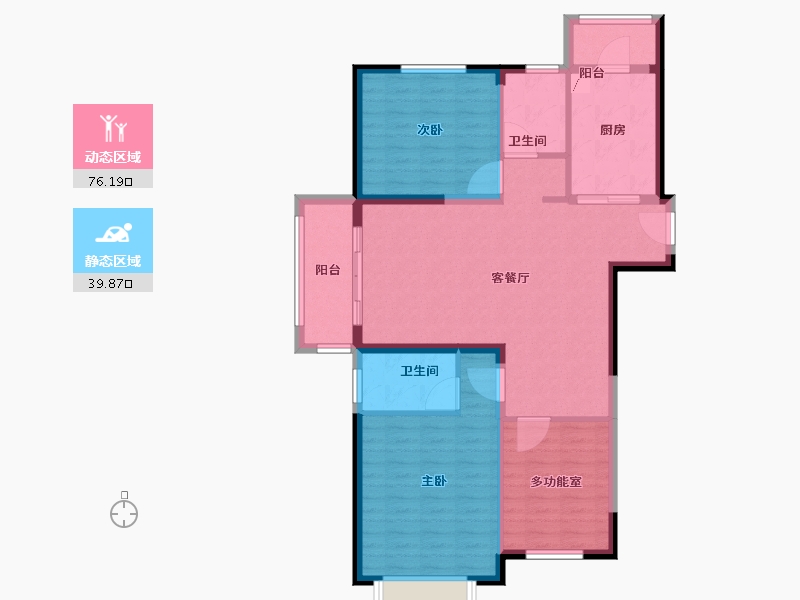 湖北省-武汉市-万科高尔夫熙岸-105.00-户型库-动静分区