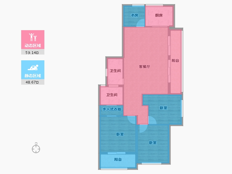 安徽省-宿州市-苏州绿城春江明月-97.07-户型库-动静分区