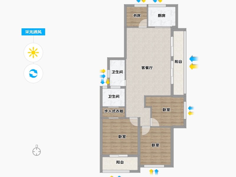 安徽省-宿州市-苏州绿城春江明月-97.07-户型库-采光通风