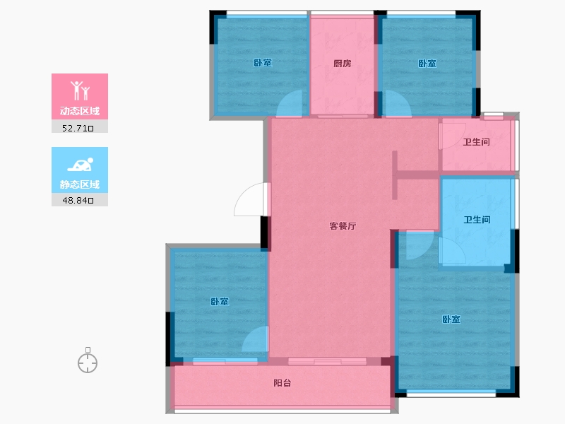 浙江省-湖州市-蓝城·桂语兰庭-91.20-户型库-动静分区