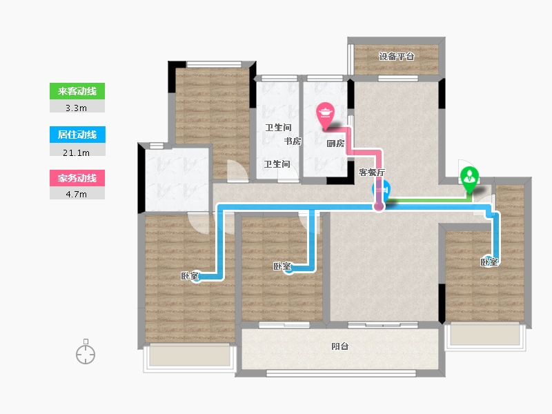 江苏省-徐州市-鼓楼映樾-118.27-户型库-动静线