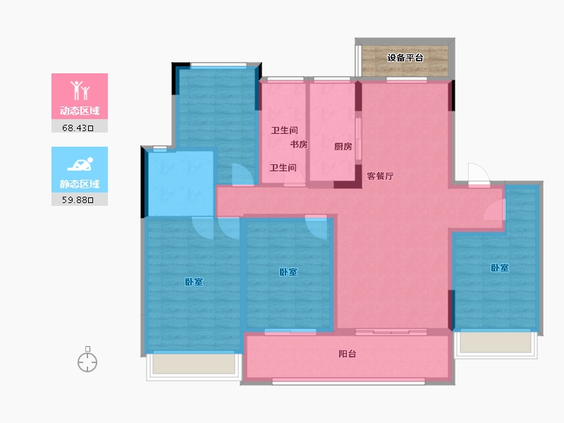 江苏省-徐州市-鼓楼映樾-118.27-户型库-动静分区