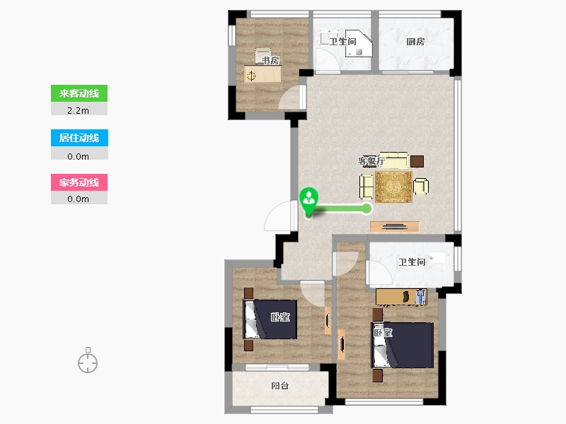 浙江省-湖州市-蓝城·桂语兰庭-83.00-户型库-动静线