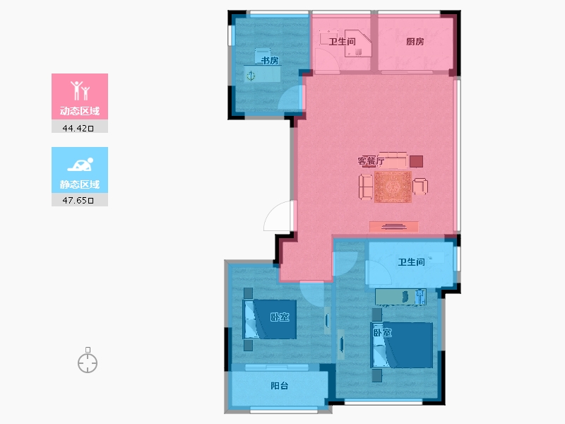 浙江省-湖州市-蓝城·桂语兰庭-83.00-户型库-动静分区