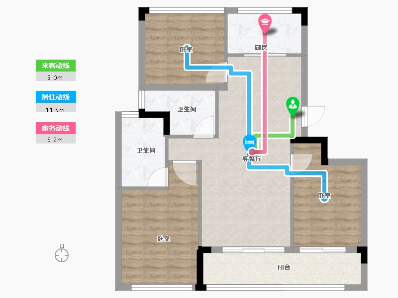 浙江省-湖州市-蓝城·桂语兰庭-83.00-户型库-动静线