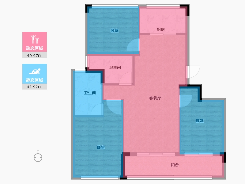 浙江省-湖州市-蓝城·桂语兰庭-83.00-户型库-动静分区