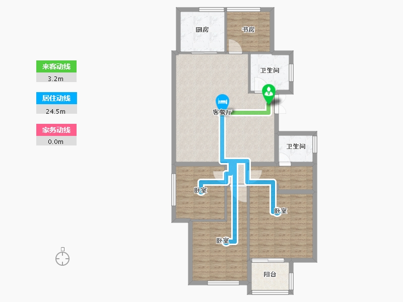 安徽省-宿州市-苏州绿城春江明月-103.00-户型库-动静线