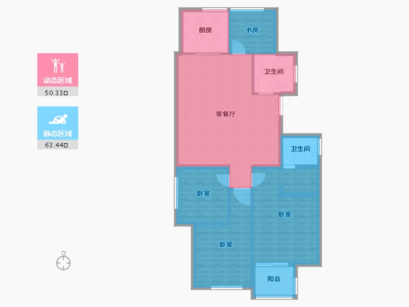 安徽省-宿州市-苏州绿城春江明月-103.00-户型库-动静分区