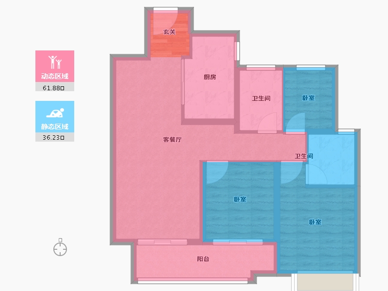 江苏省-徐州市-都会星宸·臻源-88.00-户型库-动静分区