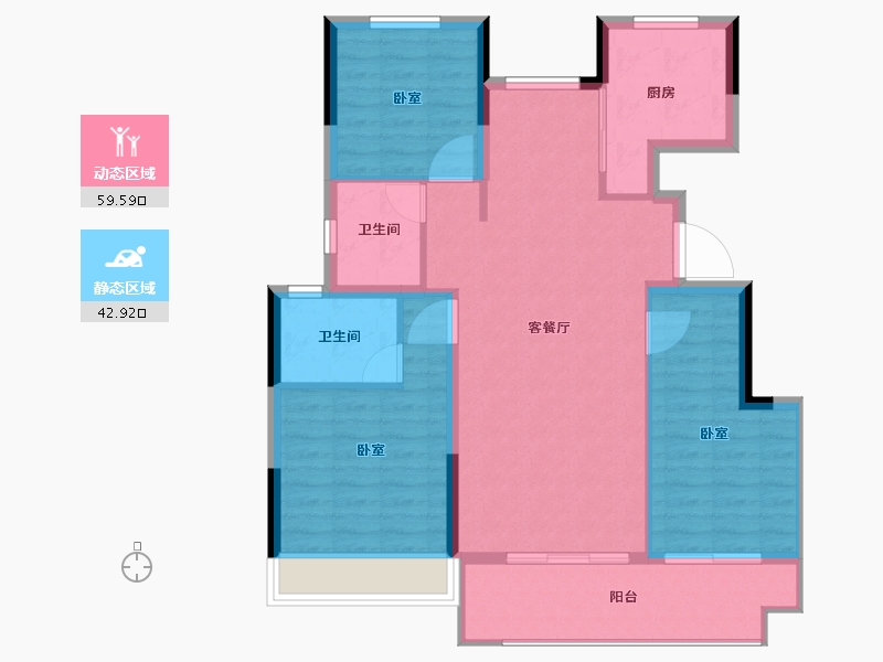 江苏省-淮安市-叶语书院-93.22-户型库-动静分区