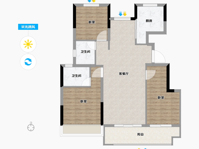 江苏省-淮安市-叶语书院-93.22-户型库-采光通风