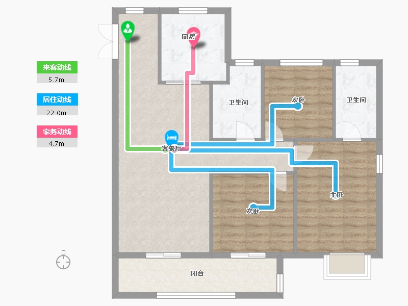 河南省-郑州市-富田城·九鼎华府-90.00-户型库-动静线