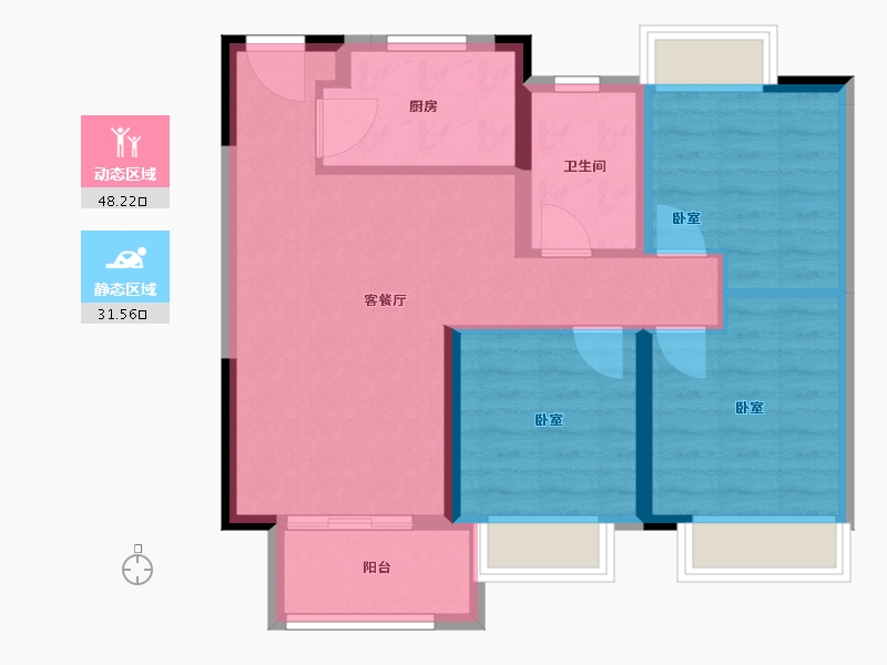 江苏省-常州市-璞悦缦宸-71.00-户型库-动静分区