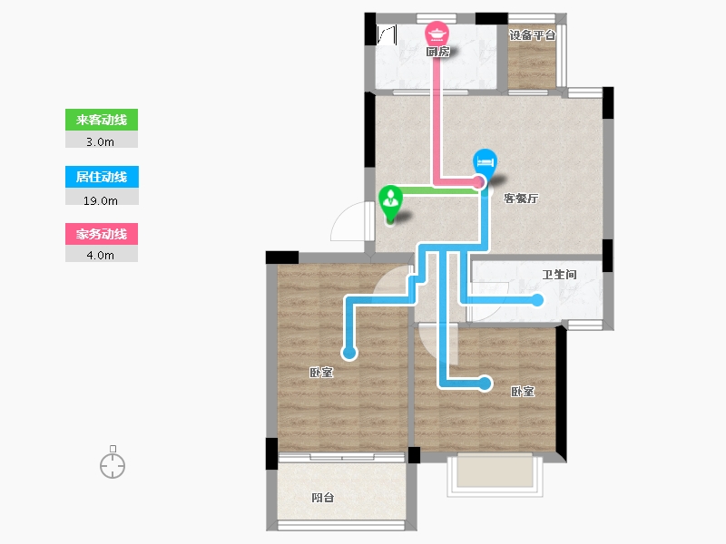 浙江省-宁波市-梅园花庭·雪海-64.00-户型库-动静线