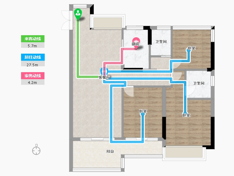 浙江省-温州市-新湖曦湾春晓-86.00-户型库-动静线